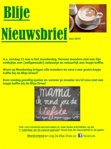 blijenieuwsbrief mei moederdag 2014