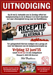 vv Alverna kampioensreceptie flyer