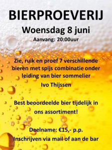 Bierproeverij 8 juni Meneer Smit